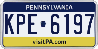 PA license plate KPE6197