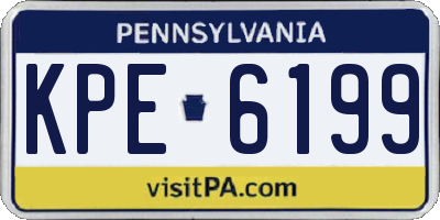 PA license plate KPE6199