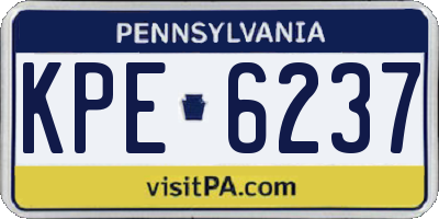 PA license plate KPE6237