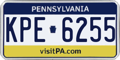 PA license plate KPE6255
