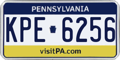 PA license plate KPE6256
