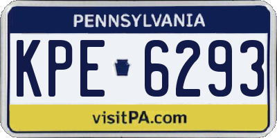PA license plate KPE6293