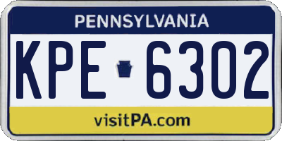 PA license plate KPE6302