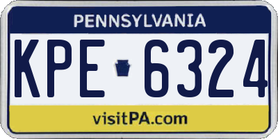 PA license plate KPE6324