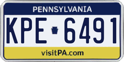 PA license plate KPE6491