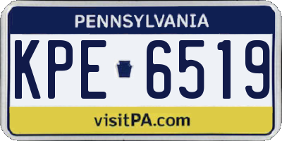 PA license plate KPE6519