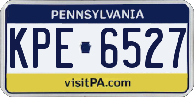 PA license plate KPE6527