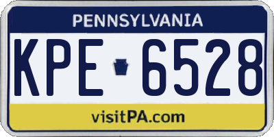 PA license plate KPE6528