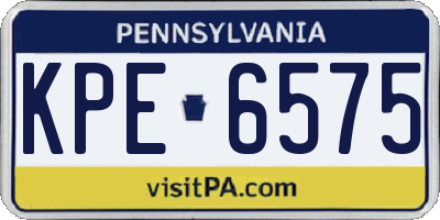 PA license plate KPE6575