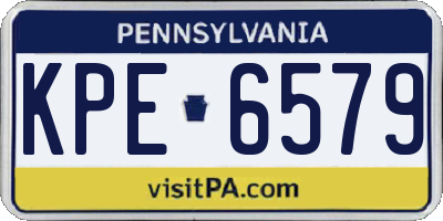 PA license plate KPE6579