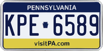 PA license plate KPE6589