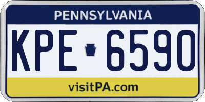 PA license plate KPE6590