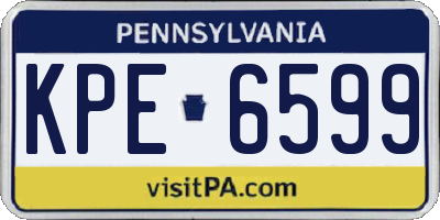 PA license plate KPE6599