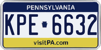 PA license plate KPE6632