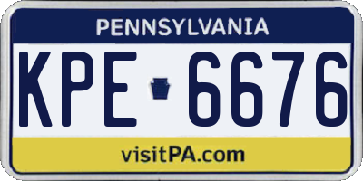 PA license plate KPE6676