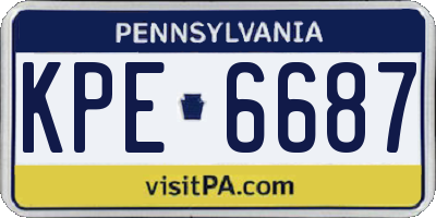 PA license plate KPE6687