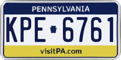 PA license plate KPE6761