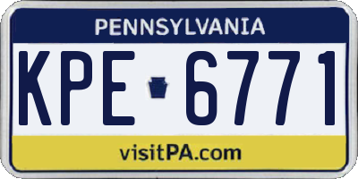 PA license plate KPE6771