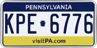 PA license plate KPE6776