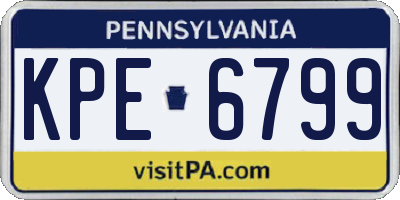 PA license plate KPE6799
