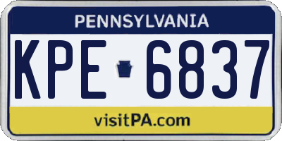 PA license plate KPE6837