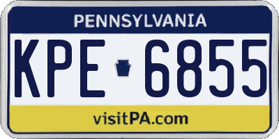 PA license plate KPE6855