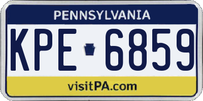 PA license plate KPE6859