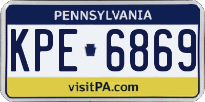PA license plate KPE6869