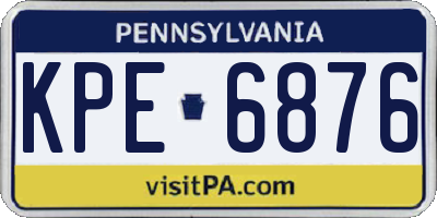 PA license plate KPE6876