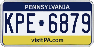 PA license plate KPE6879