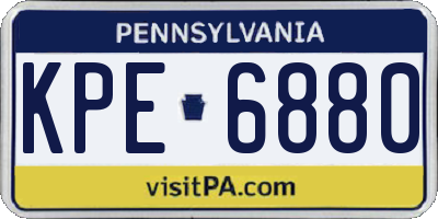 PA license plate KPE6880