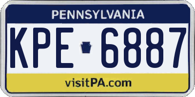 PA license plate KPE6887