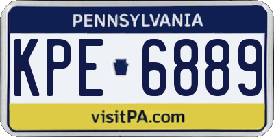 PA license plate KPE6889