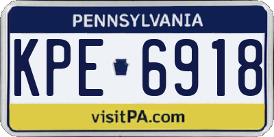 PA license plate KPE6918