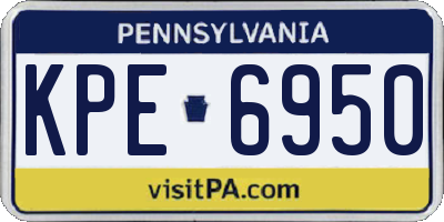 PA license plate KPE6950