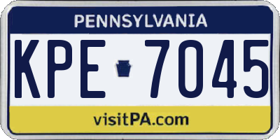 PA license plate KPE7045