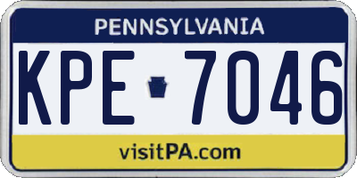 PA license plate KPE7046