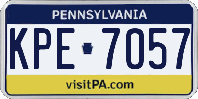 PA license plate KPE7057