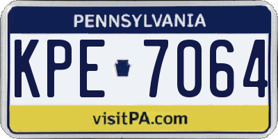PA license plate KPE7064