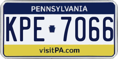 PA license plate KPE7066