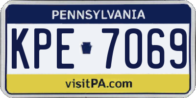 PA license plate KPE7069