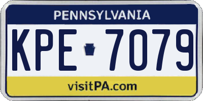 PA license plate KPE7079