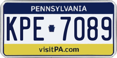 PA license plate KPE7089