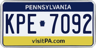 PA license plate KPE7092