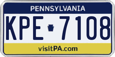 PA license plate KPE7108