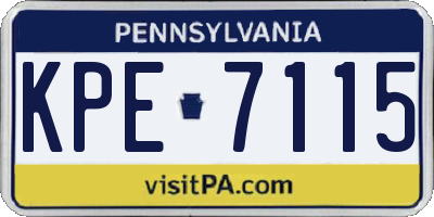 PA license plate KPE7115