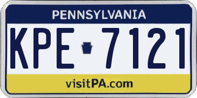 PA license plate KPE7121