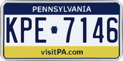 PA license plate KPE7146