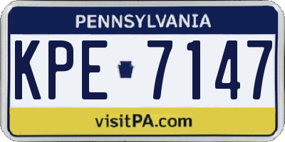 PA license plate KPE7147