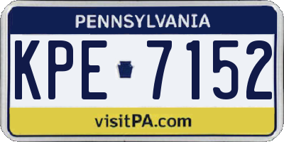PA license plate KPE7152